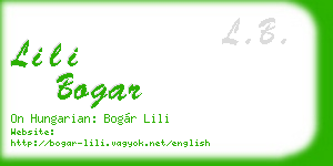 lili bogar business card