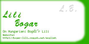 lili bogar business card